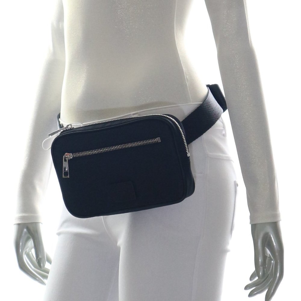 Escada Sport AB592 Nylon Leather Belt Bag Black